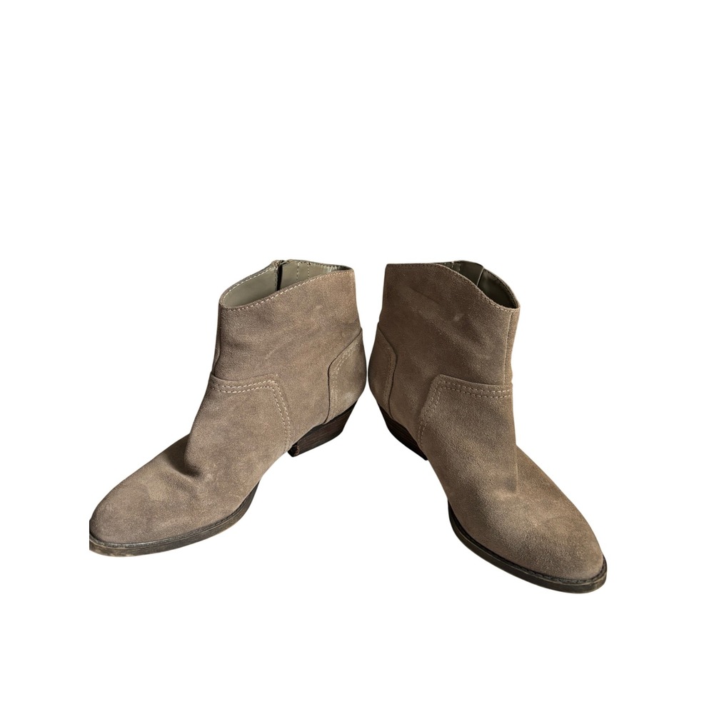 Nine West Vintage America Taupe Suede Ankle Boots Western Booties Size 7.5M